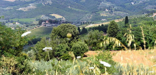 Weite Hügel und Täler der Toskana