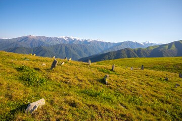 Hongozor place in Zaqatala, Azerbaijan. Caucasus Mountains
