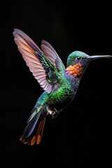 Fototapeta premium A vibrant hummingbird in flight. Perfect for nature-themed designs