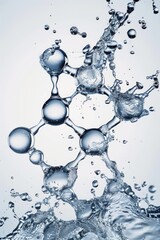 Close up of water bubbles with a white background. Suitable for various design projects