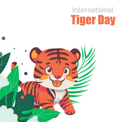 Happy international tiger day social media template