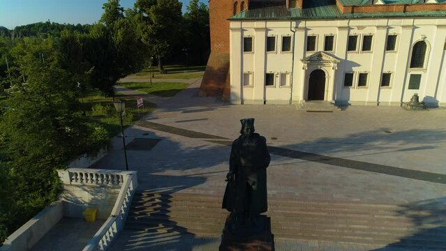 Monument Boleslaw Chrobry Gniezno Pomnik Aerial View Poland