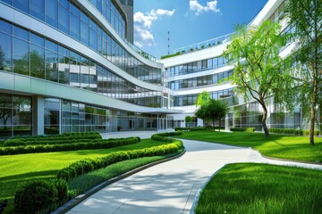 Modern Hospital With Green Spaces
