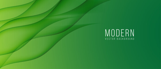 Abstract green gradient banner background with dynamic effect. Vector illustration for your design.