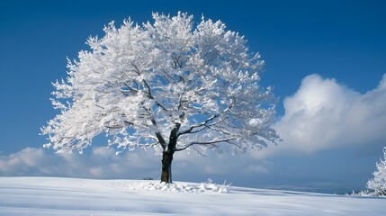 Fototapeta na wymiar Silent Strength: Winter's Elegant Embrace in Nature's Portrait