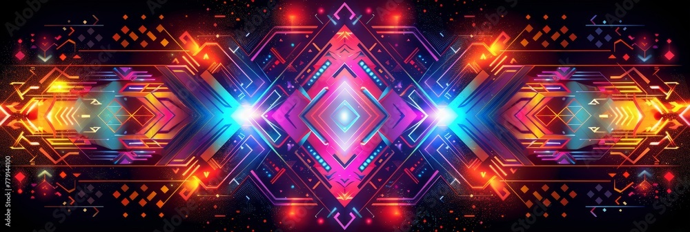 Leinwandbilder colorful rays of light intermingle in a mesmerizing swirl, creating a vibrant abstract background wi