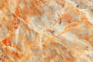 An endless surface of marble with a unique blend of orange and cream veins, creating a fiery and dynamic pattern that's both warm and inviting. 32k, full ultra HD, high resolution