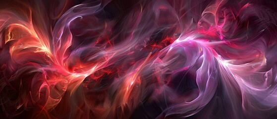   Red and pink swirls on a black background - texturable area available