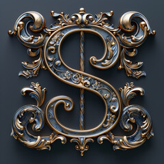 Extravagant 3D lettering of a dollar sign
