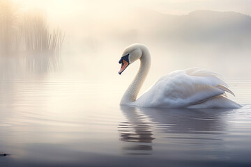 swan on lake.