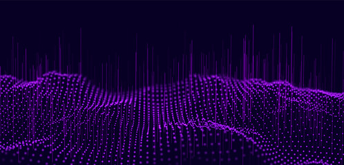 Cyber Big Data Flow. Digital Network. Concept of AI Technology. Digital Communication. Science Technology Presentation Background. Vector Illustration.