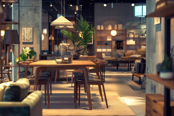 Inside Interior of a Home Furnishing Store.