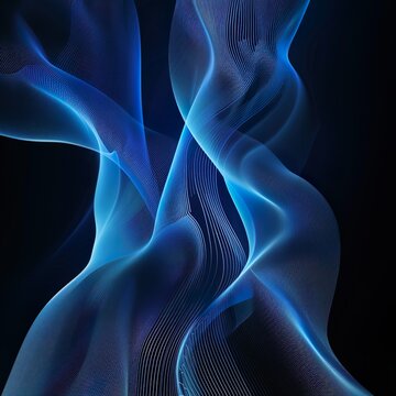 Abstract bluew wavy line graphic design for web presentation