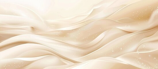 Obraz premium A closeup image showcasing a white silk cloth with intricate wave patterns laid on a white background, resembling the texture of peach fur