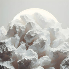 crumpled paper on white, paper, crumpled,ball, white, garbage, illustration, Ai generated 