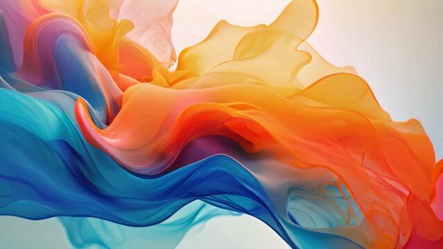 A detailed view of a colorful object placed against a plain white background, Create an abstract background with orange and blue colors appearing like a dynamic splash, AI Generated