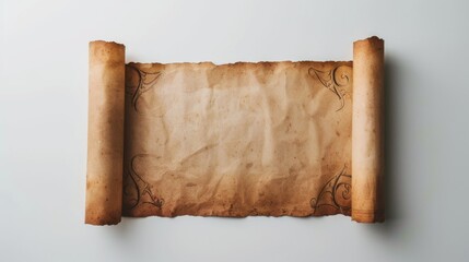 Ancient parchment scroll mockup. Background concept