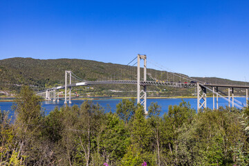 Tjeldsund Bridge in Northern Norway - 779155311