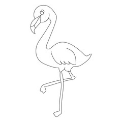 Outline Cute Little Bird Clipart Flat Design. Bird Vector Flat Illustration