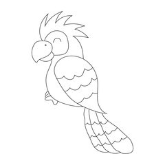 Outline Cute Little Bird Clipart Flat Design. Bird Vector Flat Illustration