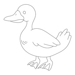 Outline Cute Little Bird Clipart Flat Design. Bird Vector Flat Illustration