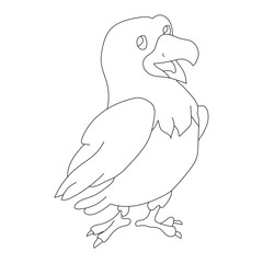 Outline Cute Little Bird Clipart Flat Design. Bird Vector Flat Illustration