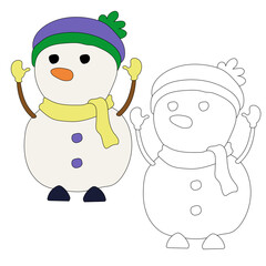 Snowman Clipart for Lovers of Winter Season. This Winter Theme Snowman Vector Suits Christmas Celebration