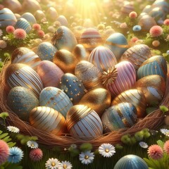  Easter eggs	basket