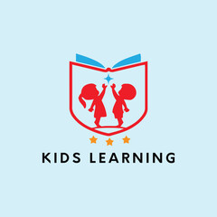 kids learning logo design vector
