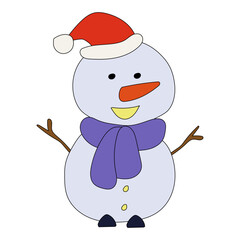 Colorful Snowman Clipart for Lovers of Winter Season. This Winter Theme Snowman Vector Suits Christmas Celebration