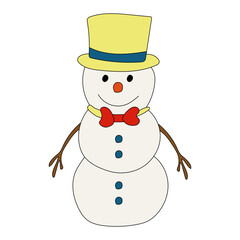 Colorful Snowman Clipart for Lovers of Winter Season. This Winter Theme Snowman Vector Suits Christmas Celebration