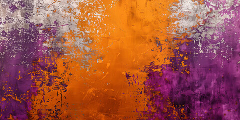 Vibrant Fusion: Abstract Orange and Purple Paint Splatter - Dynamic Background for Artistic Impressions and Vivid Decor
