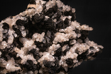 natural black and white texture of the quartz stone beautiful mineral 