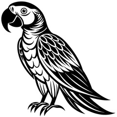 scarlet-macaw silhouette vector illustration svg file