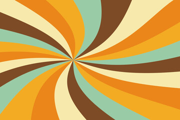 Retro style colored sunburst or sunbeam swirl. abstract background with rays