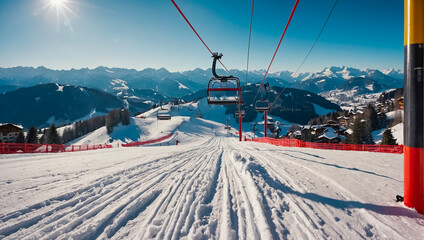 Ski resort in Austria adventure - obrazy, fototapety, plakaty