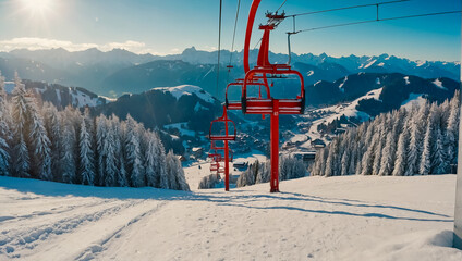 Ski resort in Austria - obrazy, fototapety, plakaty