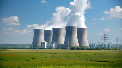 Fototapeta na wymiar Mega-watt Power Plant: A testament to Modern Industrial Capacity and Energy Generation