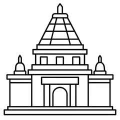 silhouette of the temple