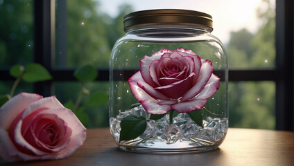 tulip in a crystal jar 