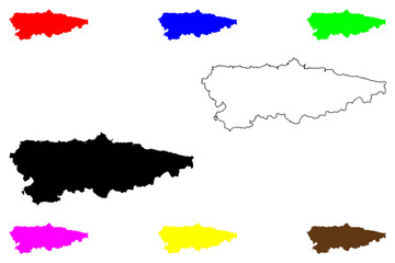Asturias (Kingdom of Spain, Autonomous community) map vector illustration, scribble sketch Principality of Asturias, Asturies map