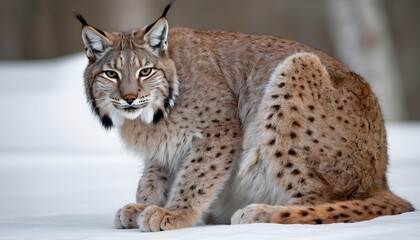 A Lynx With Its Tail Curled Around Its Body Keepi2