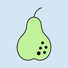 Pear isolated design vector icon. Fruit sign