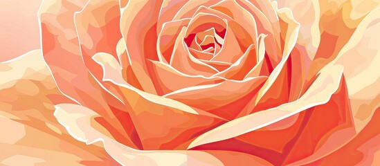 A closeup photograph showcasing the intricate details of a hybrid tea rose, with vibrant orange petals against a crisp white background. A stunning display of natures beauty - obrazy, fototapety, plakaty