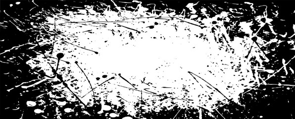 Monochrome texture composed of irregular graphic elements. Distressed uneven grunge background. Abstract vector illustration. Overlay for interesting effect and depth. Isolated on white background.