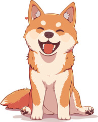 Akita Dog cute art vector illustration