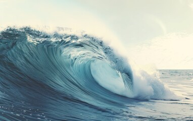 Beautiful Blue Sea Waves - obrazy, fototapety, plakaty