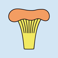 Mushroom chanterelle isolated design vector icon