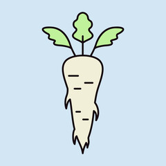 Parsley Root isolated vector icon. Vegetable sign - 779170306