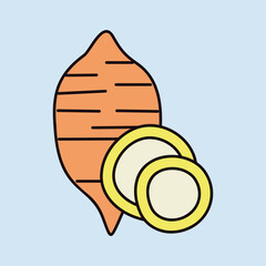 Sweet Potato isolated vector icon. Vegetable sign - 779170384